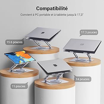 Support pour Ordinateur Portable Rotatif à 360°