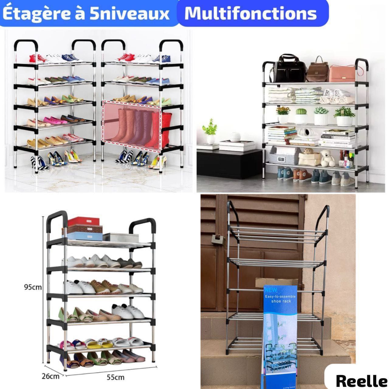 Étagère de rangement pour chaussures 5 niveaux