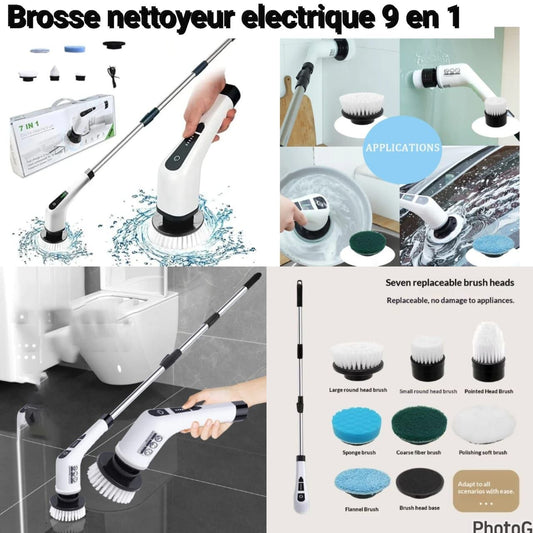 Brosse De Nettoyage électrique Sans Fil 9 En 1 Rechargeable
