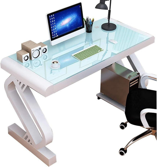 Bureau d'ordinateur à domicile  en Verre Trempé, facile à installer ( taille : 120 x 60 x 75 cm)