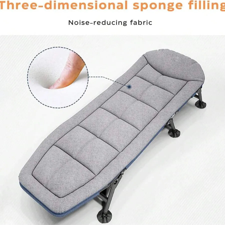 Lit Une Personne Pliable Chaise Longue De Camping À 8 Pieds avec Matelas