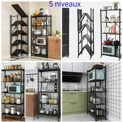 Étagère de rangement multifonctions de 5niveaux