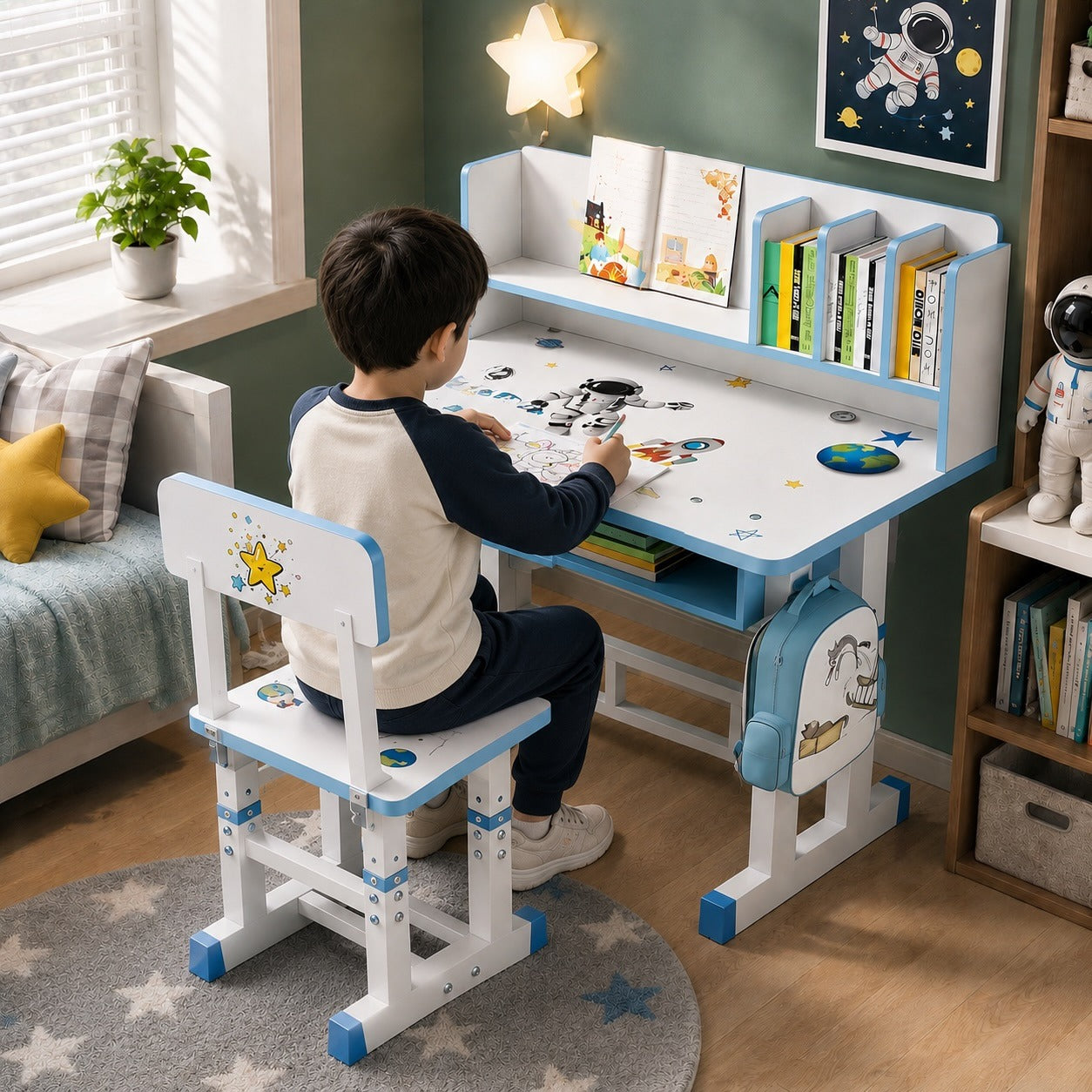 Bureau et chaise réglables pour enfants