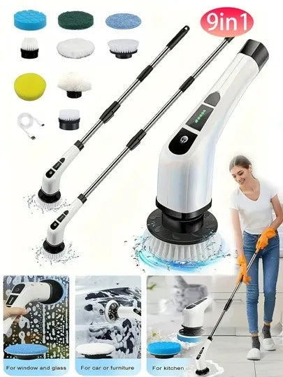 Brosse De Nettoyage électrique Sans Fil 9 En 1 Rechargeable